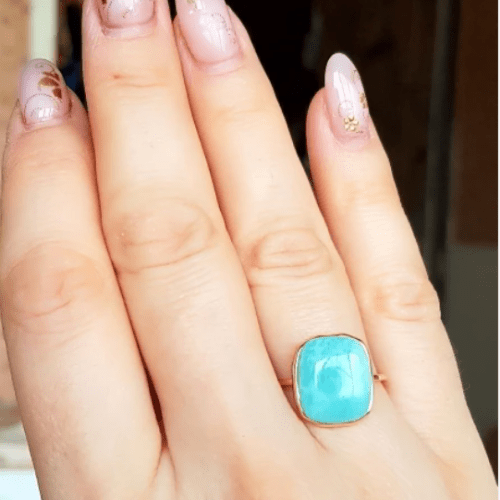 Bague Amazonite & Acier Inoxydable