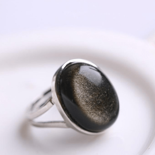 Bague Obsidienne Œil Céleste (Argent)