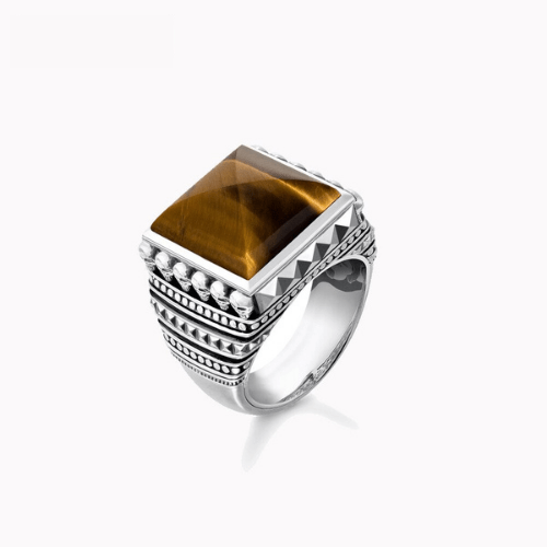 Bague Œil de Tigre Homme "Protection" (Argent)