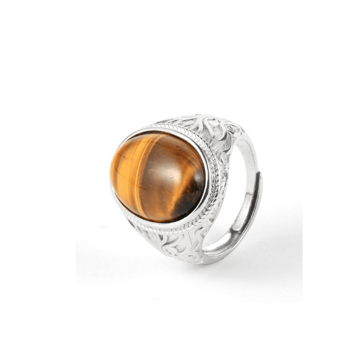 Bague Œil de Tigre (Acier)