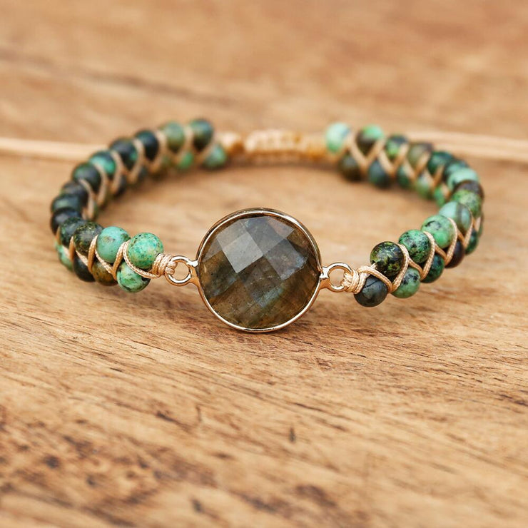 Bracelet Tressé Labradorite