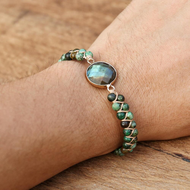 Bracelet Tressé Labradorite