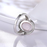 Anillo de cuarzo rosa (plata)