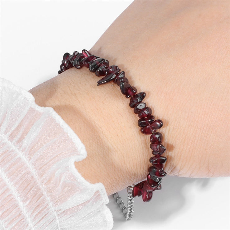 Pulsera de granate crudo