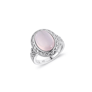 Bague Quartz Rose (Argent)