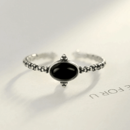 Bague Obsidienne Femme