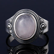 Bague Argent Quartz Rose "Amour"