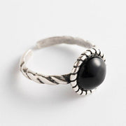 Obsidian Stainless Steel Ring