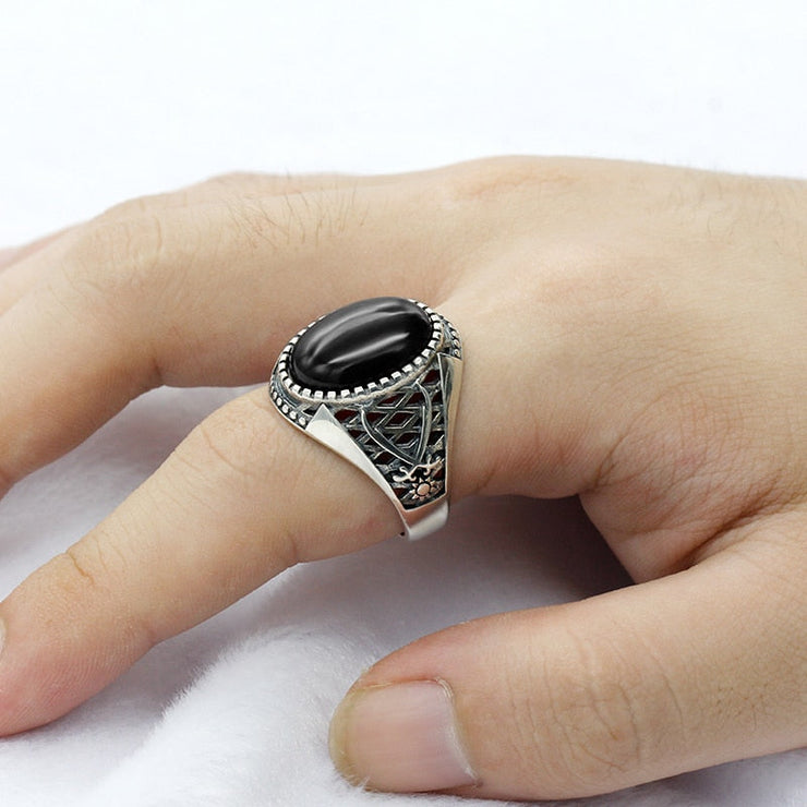 Black Onyx Ring (Silver)