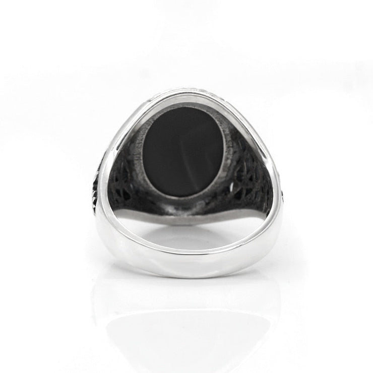 Bague Onyx Noir (Argent)