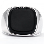 Anillo de obsidiana para hombre (plata)