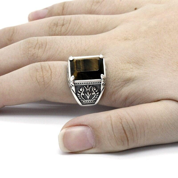 Men's Tiger Eye Ring (Silver)