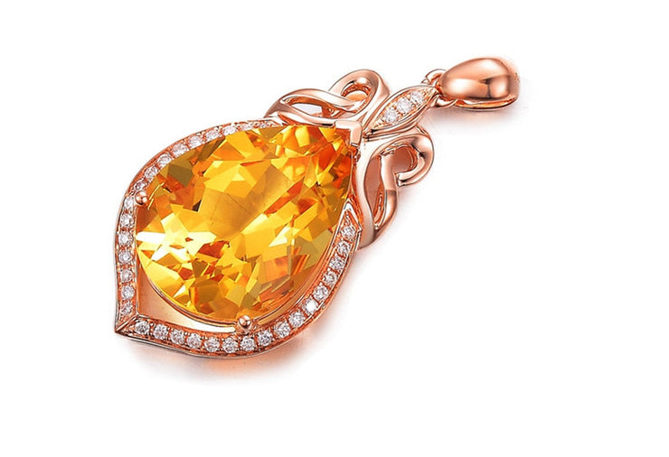 Pendentif Citrine Femme