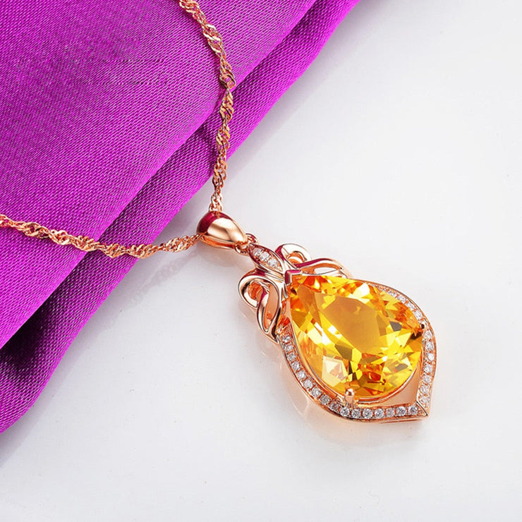 Pendentif Citrine Femme