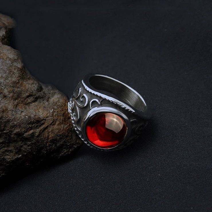 Bague en Jaspe Rouge