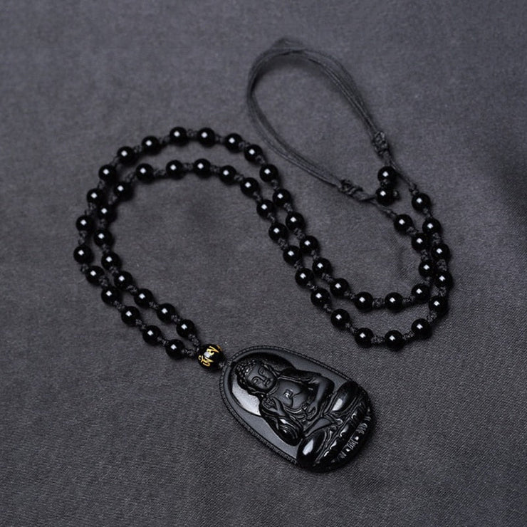 Pendentif Obsidienne Bouddha