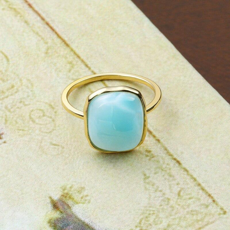 Amazonite &amp; Stainless Steel Ring