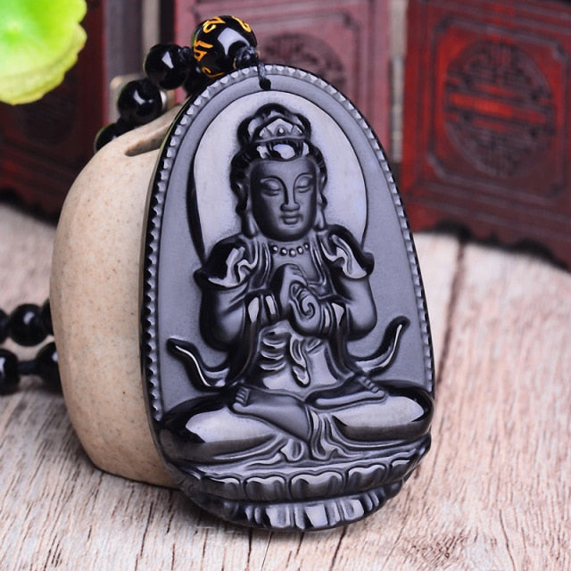 Pendentif Obsidienne Bouddha