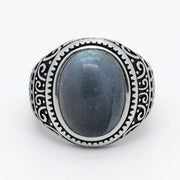 Bague Homme Labradorite "Puissance du Cœur" (Argent)