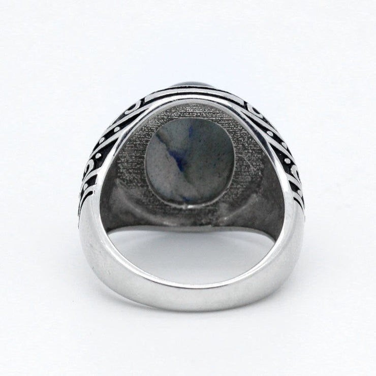 Bague Homme Labradorite "Puissance du Cœur" (Argent)