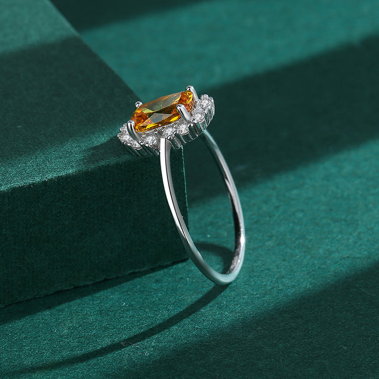 Bague Citrine Femme (Argent)