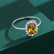 Bague Citrine Femme (Argent)