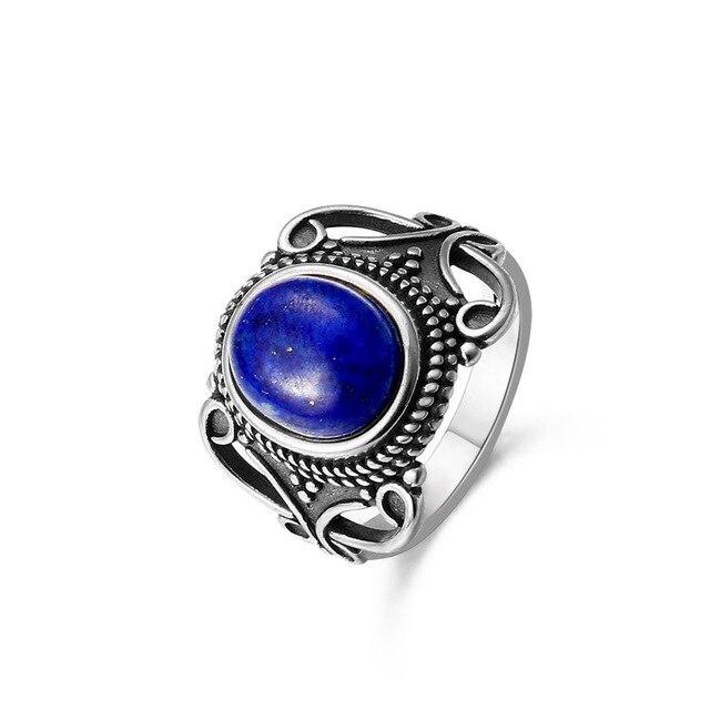 Bague Lapis Lazuli Acier Inoxydable