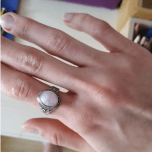 Bague Argent Quartz Rose "Amour"